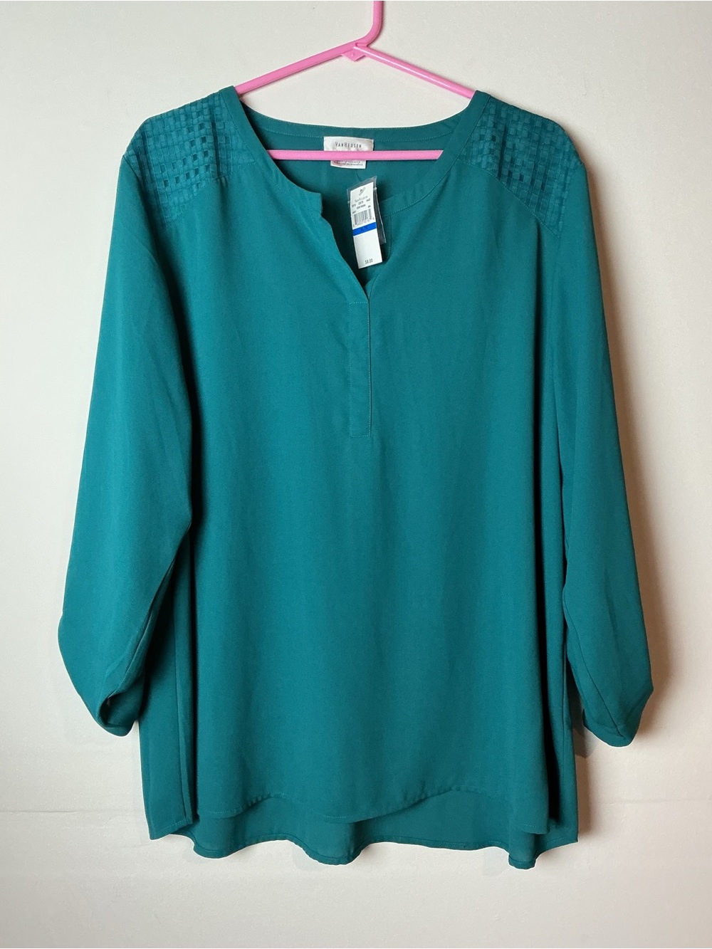 NWT Van Heusen Teal Blouse Size XL Workwear Office Bohochic